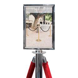 Classic Barrier Stanchion Post Poster Frame Chrome A4