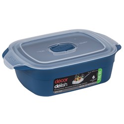 2432027 - Delish Microsafe Container Rect 1Lt Blue W/ Clr Lid (4)