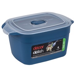 2432028 - DELISH MICROSAFE CONTAINER RECT 1.9LT BLUE W/ CLR LID (3)