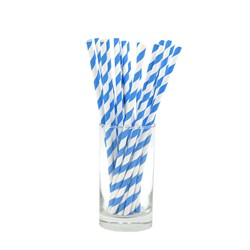 Paper Straw Regular Blue & White Stripes