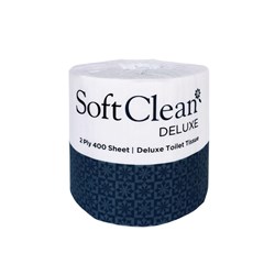 3640473 - Soft Clean Deluxe Toilet Roll 2 Ply White 400 sheets
