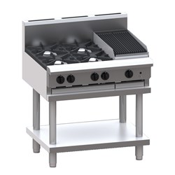 4037197 - COOKTOP GAS 4 BURNER 900MM & 300MM CHARGRILL W/ LEG STAND