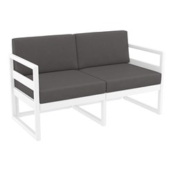 4242265 - Mykonos Lounge Sofa White with Dark Grey Cushions 750mm