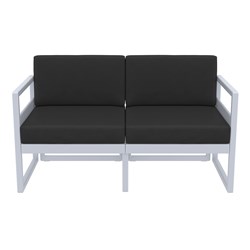 4242266 - Mykonos Lounge Sofa Silver Grey with Black Cushions 750mm