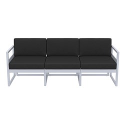 4242270 - Mykonos Lounge Sofa Silver Grey with Black Cushions 750mm