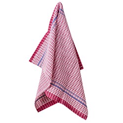 Tea Towel Sml Red Check Cotton 450X700mm