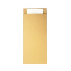 Cutlery Pouch Kraft with 2 Ply White Napkin