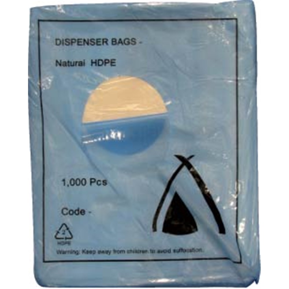 DISPENSER BAG HDPE 450X300MM 1000/PKT (10) 18X12" 3405045 Reward Hospitality