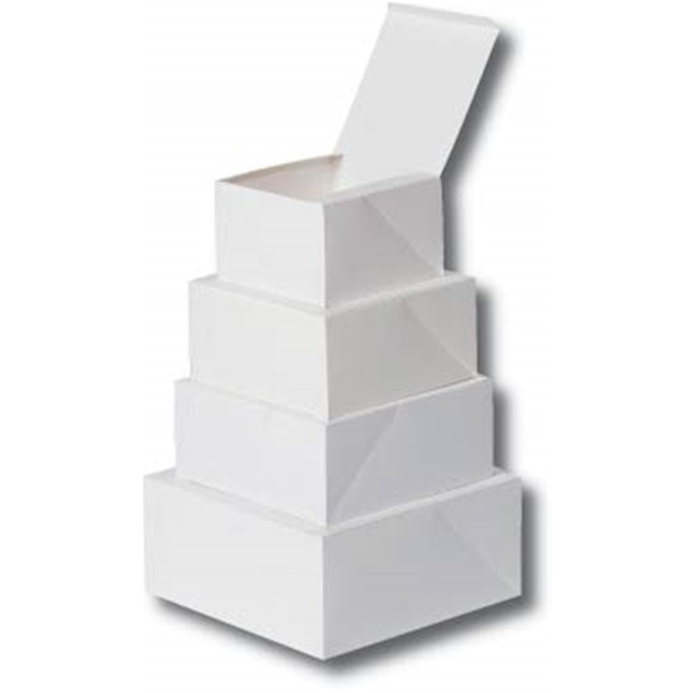 CAKE BOX WHITE 4X4X3'' 100/PKT 3415234 Reward Hospitality