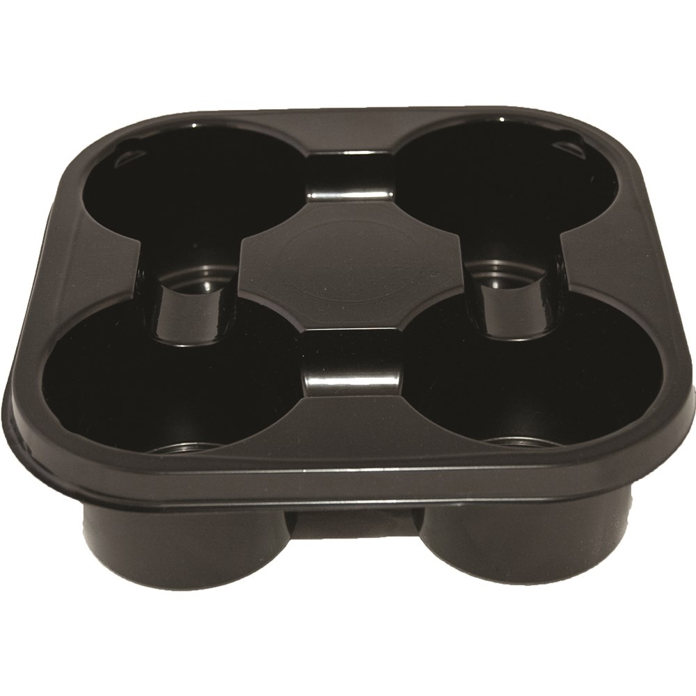 DRINK TRAY 4 CUP BLACK PET PLASTIC 400/CTN 3415568 Reward Hospitality