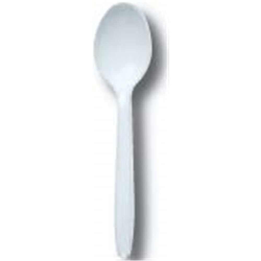 PLASTIC DESSERT SPOON WHT PREMIUM 50/PKT (20) 3435156 Reward Hospitality