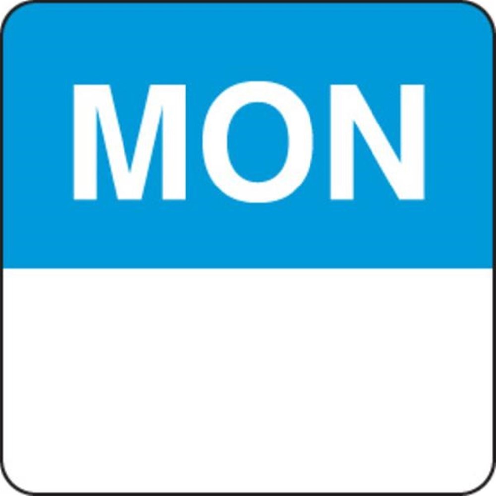 LABEL DAY OF WEEK MONDAY 75MM SQUARE REMOVABLE 500/ROLL - 3444133 ...