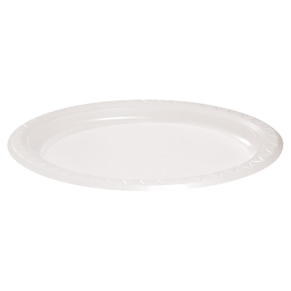 PLASTIC PLATE OVAL 285X215MM WHT 50/PKT (10) 3452504 Reward Hospitality