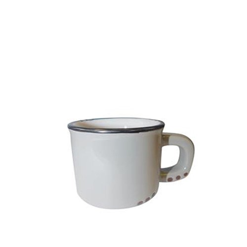 Bistrot Espresso Cup Grey Black Rim 75ml 