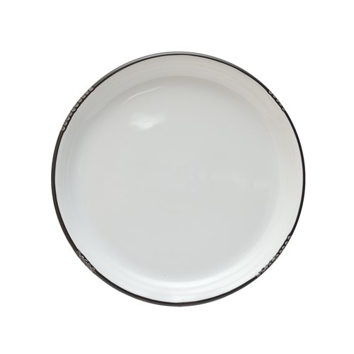 Bistrot Plate White Black Rim 254mm 