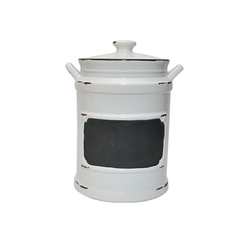 Bistrot Canister White Black Rim Small   