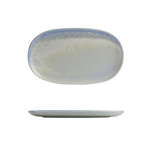 Cloud Oval Coupe Plate White & Blue 305x180mm