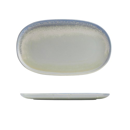 Cloud Oval Coupe Plate White & Blue 355x215mm