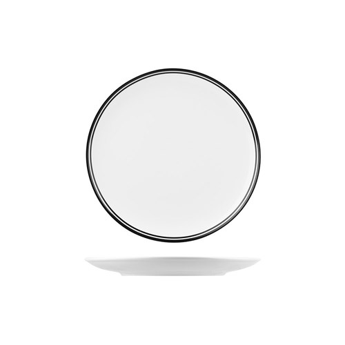 1077042 - Nano Cru Round Coupe Plate White & Black 240mm