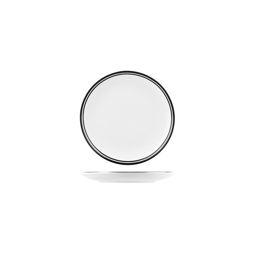 1077044 - Nano Cru Round Coupe Plate White & Black 180mm