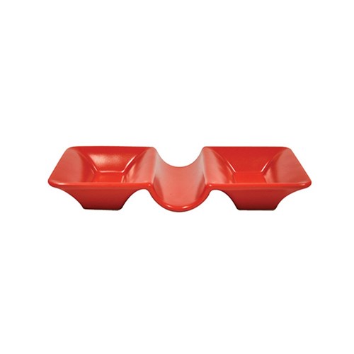 Cafe Dbl Condiment Dish Red 165X90x25mm (6/48)