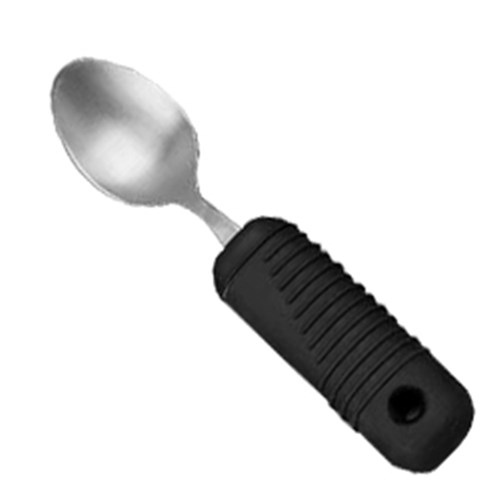 Sure Grip Lge Spoon Blk Rubber Ribbed Hdl