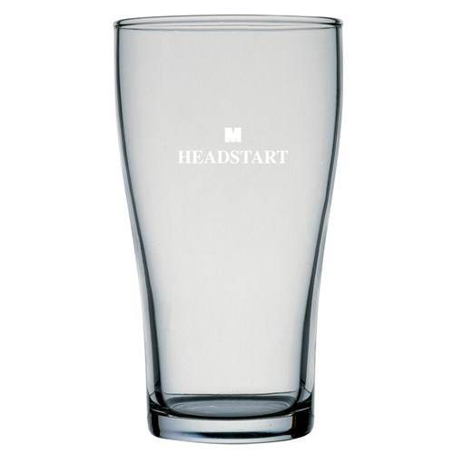 Conical Headstart Beer Glass Certified Nucleated 425ml
