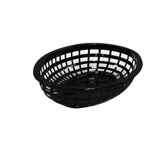 Plastic Basket Oval Black 240mm