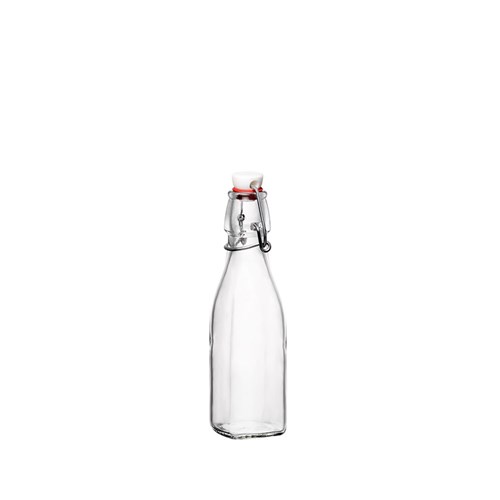 Glass Swing Top Bottle Square 250ml