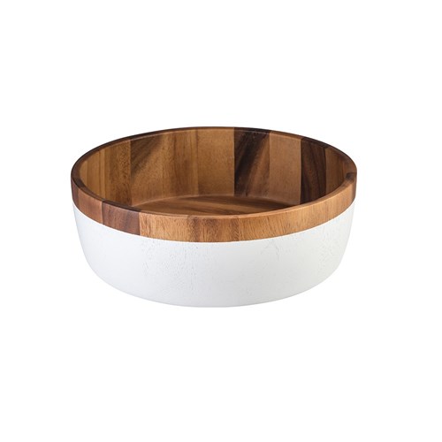 Moda Brooklyn Acacia Wood Serving Bowl With White Base