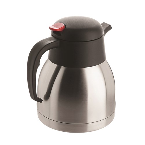 Insulated Jug with Push Cap Lid Stainless Steel 1L