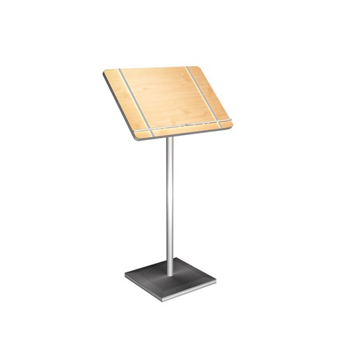 Wooden Freestanding Menu Stand Natural/ Stainless Steel 1150mm