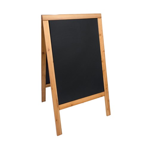 Wooden Sandwich Chalkboard A Frame Teak 700x1250mm 