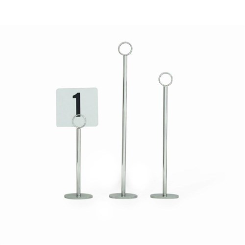 Table Number Stand & Ring Clip Round Chrome 200mm