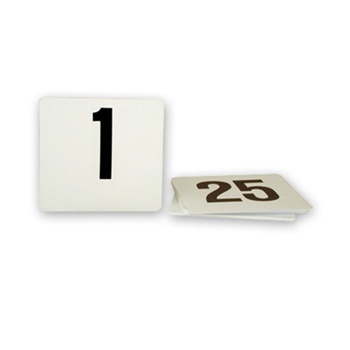 Plastic 1 - 25 Table Number Set Black/ White 150mm