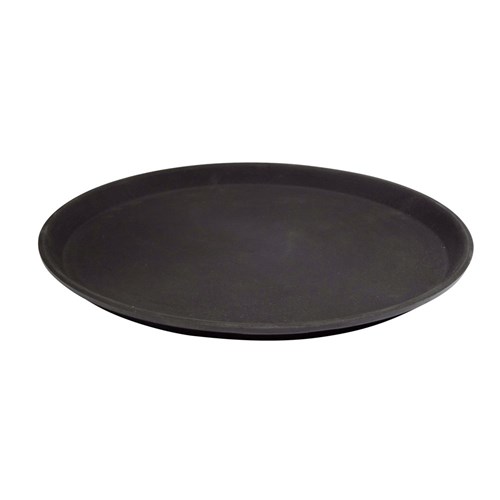 Non-Slip Fibreglass Round Bar Tray Black 350mm 