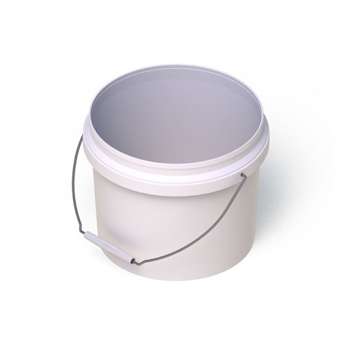Pail with Wire Handle White 4L