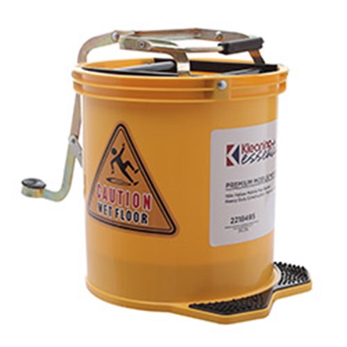 Kleaning Essentials Mobile Plastic Mop Bucket Yellow 15L