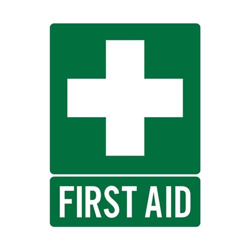 First Aid Flat Wall Sign Plastic Green 225x300mm