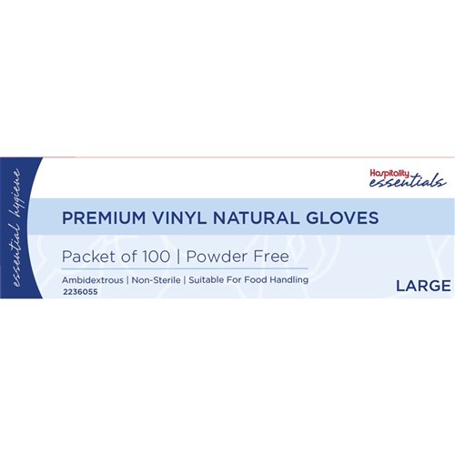 Premium Vinyl Gloves Powder Free Clear Large