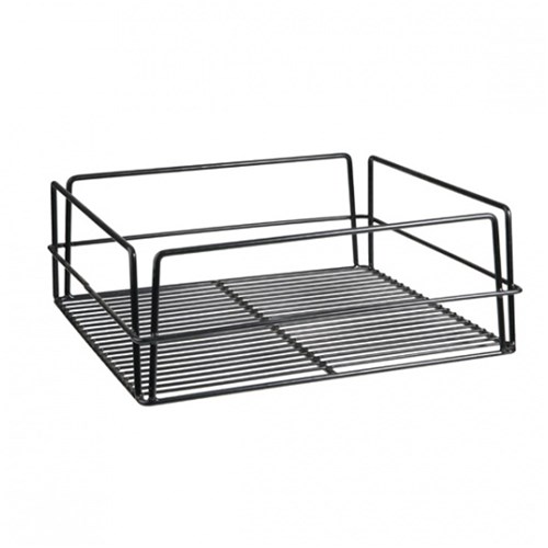 High Sided Square Glass Basket Black 355x355x125mm