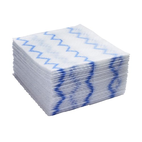 Microfibre Cloth Disposable Wht/Blu 640/Ctn