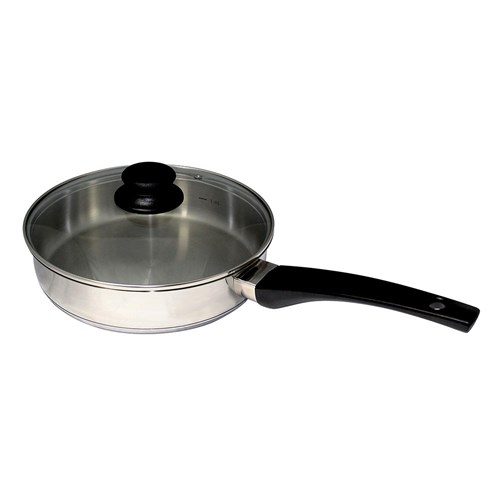 Frypan & Glass Lid Stainless Steel 240mm