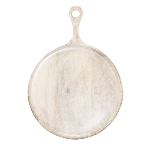 Mangowood Serving Board Round White 300mm