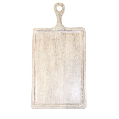 Mangowood Serving Board Rectangle White 400mm