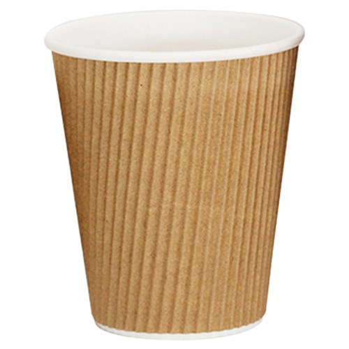 Vee Insulated Coffee Cup Cup Kraft Brown 12oz 355ml