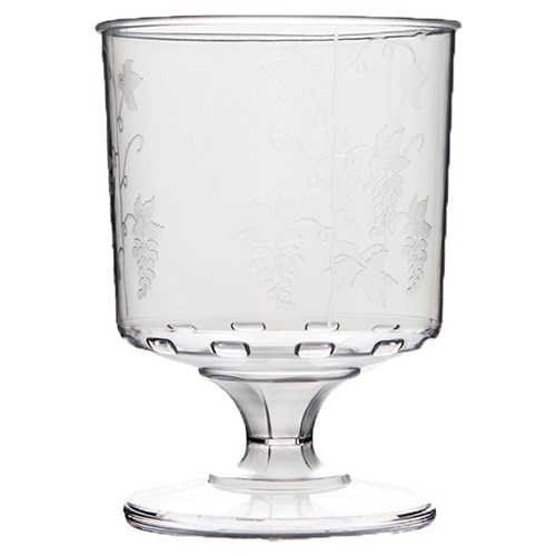 Plastic Pattern Stemmed Wine Glass 185ml