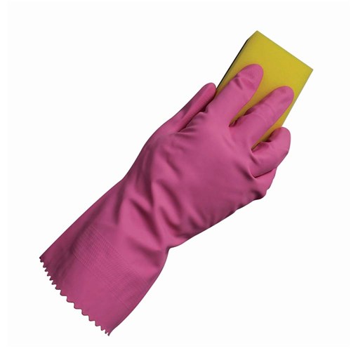 Silverlined Rubber Gloves Pink Size 10.5 Extra Large
