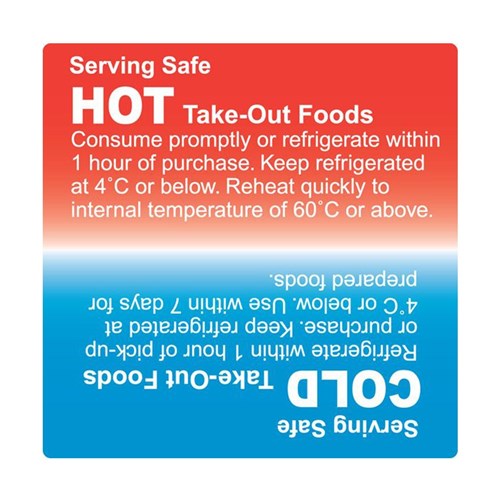 Hot / Cold Serving Safe Label 500/Roll