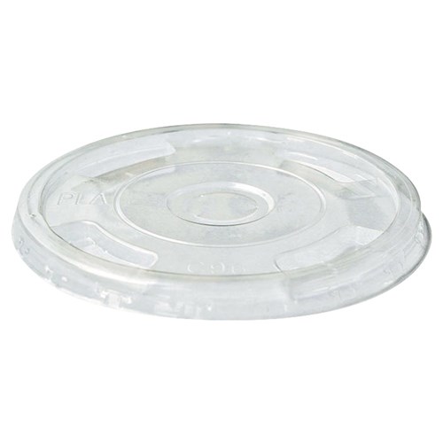 Biocup Pla Cup Flat Holed Lid Clear Suits 360/420/500ml